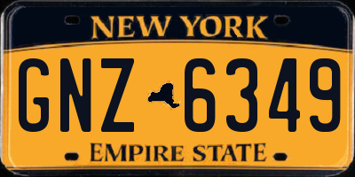 NY license plate GNZ6349