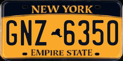 NY license plate GNZ6350