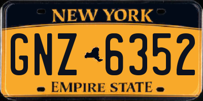 NY license plate GNZ6352