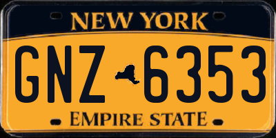 NY license plate GNZ6353