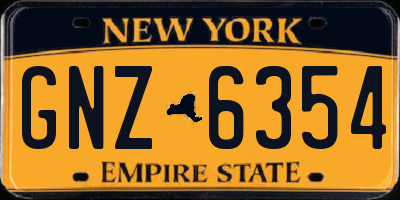 NY license plate GNZ6354