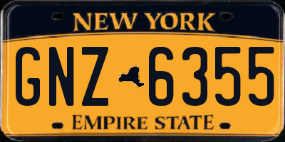 NY license plate GNZ6355