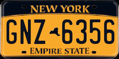 NY license plate GNZ6356