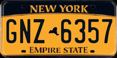 NY license plate GNZ6357