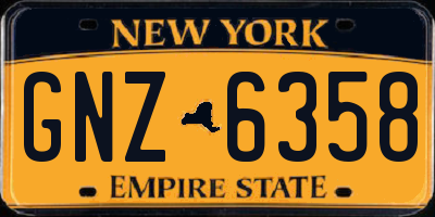 NY license plate GNZ6358