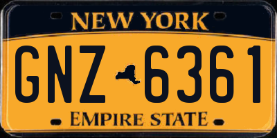 NY license plate GNZ6361