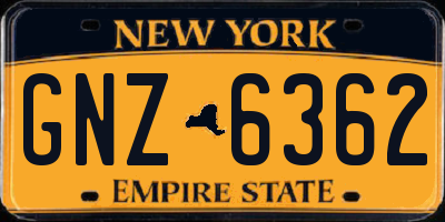 NY license plate GNZ6362