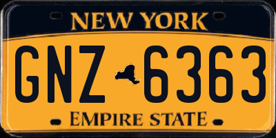 NY license plate GNZ6363
