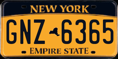 NY license plate GNZ6365