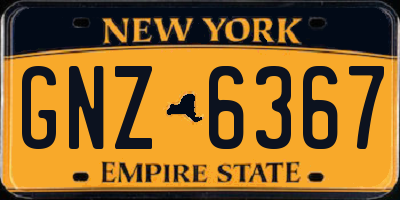 NY license plate GNZ6367