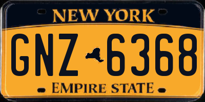 NY license plate GNZ6368