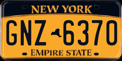 NY license plate GNZ6370