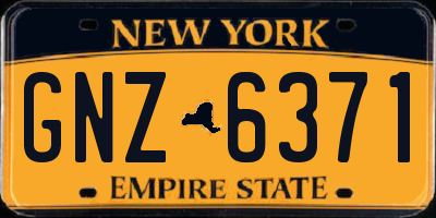 NY license plate GNZ6371