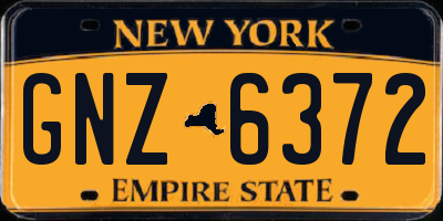 NY license plate GNZ6372