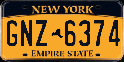 NY license plate GNZ6374