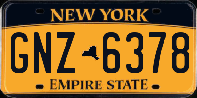 NY license plate GNZ6378