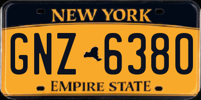 NY license plate GNZ6380