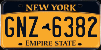 NY license plate GNZ6382