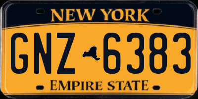 NY license plate GNZ6383