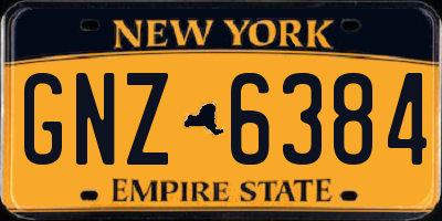 NY license plate GNZ6384