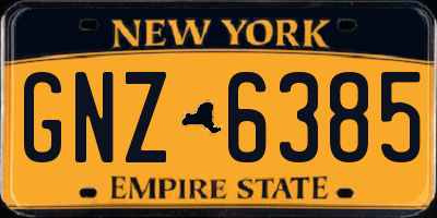 NY license plate GNZ6385