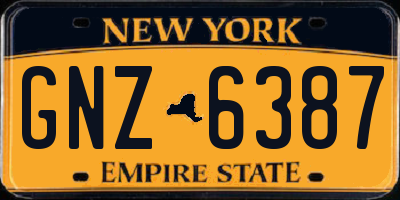 NY license plate GNZ6387