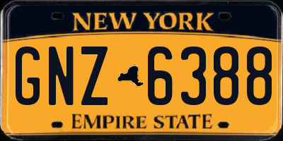NY license plate GNZ6388