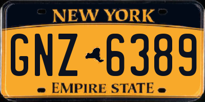 NY license plate GNZ6389