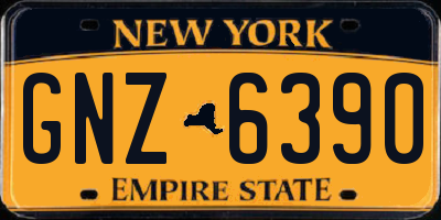 NY license plate GNZ6390