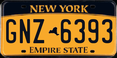 NY license plate GNZ6393