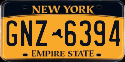 NY license plate GNZ6394