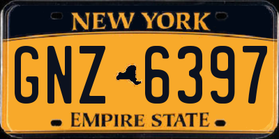 NY license plate GNZ6397
