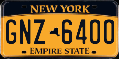 NY license plate GNZ6400