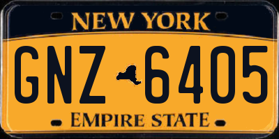 NY license plate GNZ6405