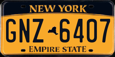 NY license plate GNZ6407