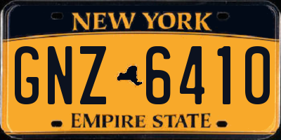 NY license plate GNZ6410