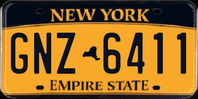 NY license plate GNZ6411