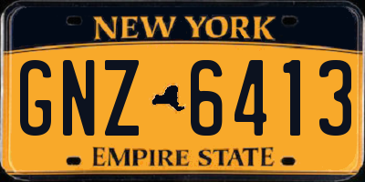 NY license plate GNZ6413