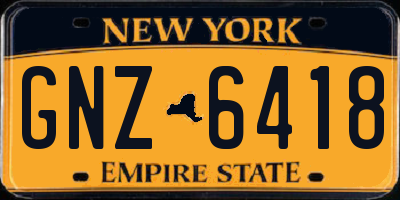 NY license plate GNZ6418