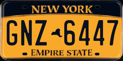 NY license plate GNZ6447