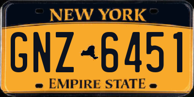 NY license plate GNZ6451