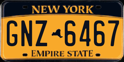 NY license plate GNZ6467