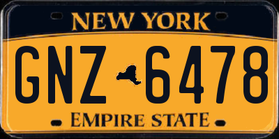 NY license plate GNZ6478