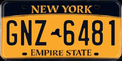 NY license plate GNZ6481
