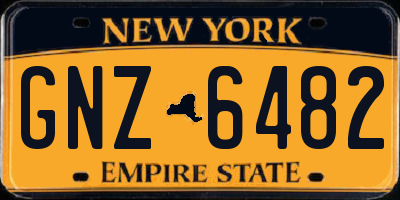 NY license plate GNZ6482