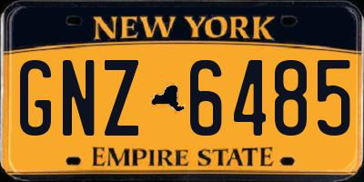 NY license plate GNZ6485