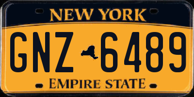 NY license plate GNZ6489