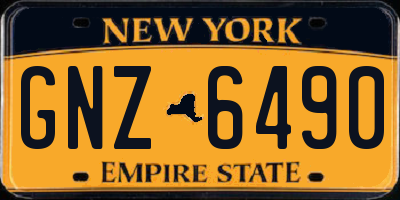 NY license plate GNZ6490
