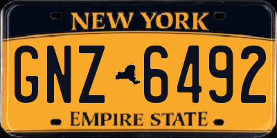 NY license plate GNZ6492