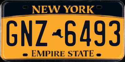 NY license plate GNZ6493